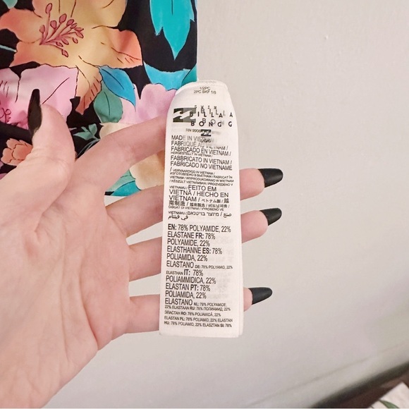 Billabong Tropic Time Reversible Plunge Bikini Top Floral V Neck Swimwear - Picture 4 of 8